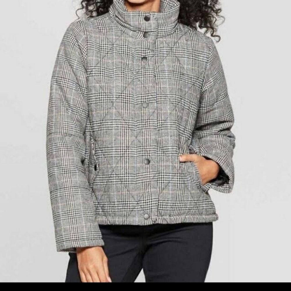 A New Day Plaid quilted coat